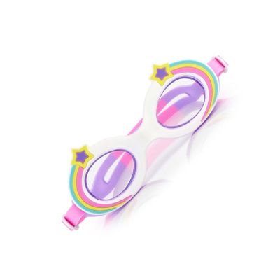 Aqua2ude Shooting Stars White Swim Goggles for Kids Age +3, 100% silicone I latex-free I With uv protection I Anti-fog I with adjustable nose piece I comes with hard protective case.
