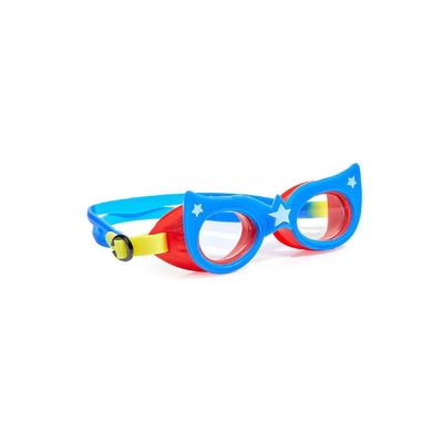 Aqua2ude Superhero Blue Swim Goggles for Kids Age +3, 100% silicone I latex-free I With uv protection I Anti-fog I with adjustable nose piece I comes with hard protective case.