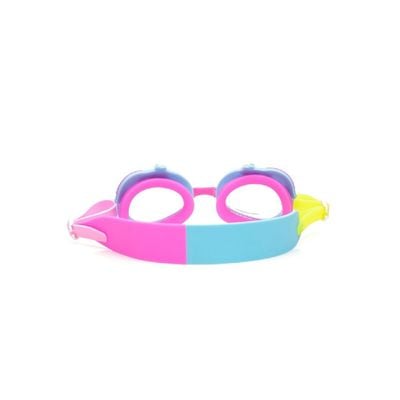 Aqua2ude Blue Rainbow Swim Goggles for Kids Age +3, 100% silicone I latex-free I With uv protection I Anti-fog I with adjustable nose piece I comes with hard protective case.