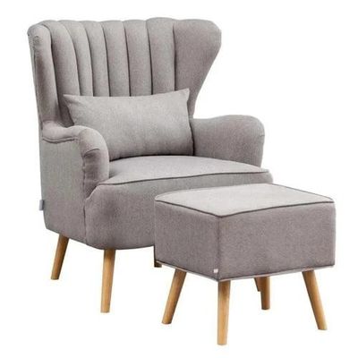 Harden Wide Tufted Wingback Chair With Footrest