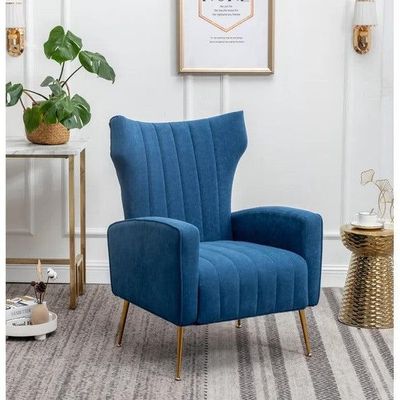 LÍNEA Wide Tufted Velvet Wingback Chair for Living Room