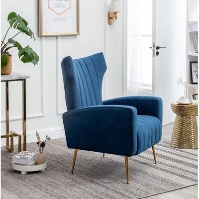 LÍNEA Wide Tufted Velvet Wingback Chair for Living Room