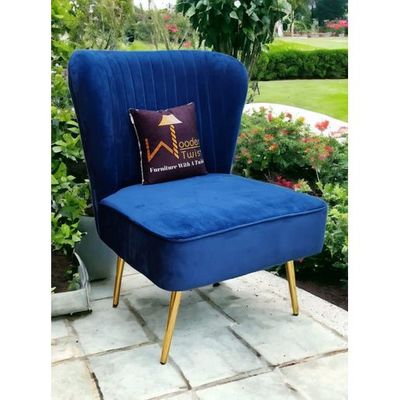 Modern Wide Tufted Velvet Wing Chair for Living Room (Metal Legs)