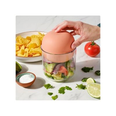 Nutricook Choppi Cordless Rechargeable Chopper, Pulse & Steady Modes, 500ml BPA Free Tritan Cup, 4000 mAh Battery, SS 304 Quad Blade, CH600, Canyon Sunset, Designed in California.