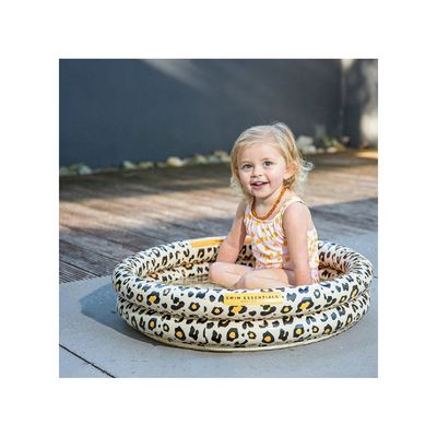 Swim Essentials  Beige Leopard Inflatable Baby Pool 60 cm diameter - Dual rings Suitable for Age +3