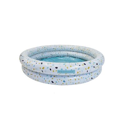 Swim Essentials  White Terrazzo - Mint Green Children's Inflatable Pool 100 diameter - Dual rings Suitable for Age +3