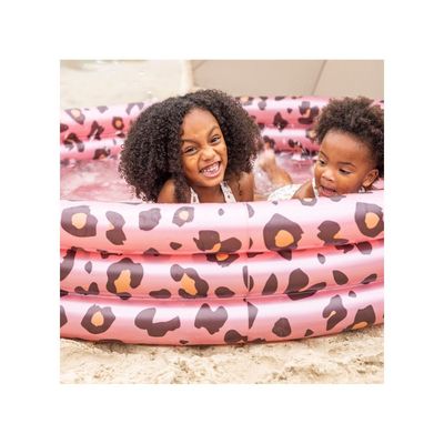 Swim Essentials  Rose Gold Leopard Printed Children's Inflatable Pool 150 cm diameter - Dual rings Suitable for Age +3