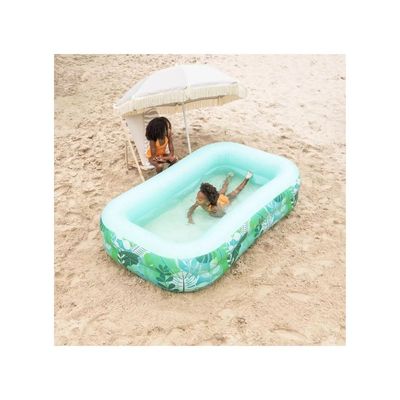 Swim Essentials  Green Tropical Printed Paddling Inflatable Pool 211cm diameter, Suitable for Age +3