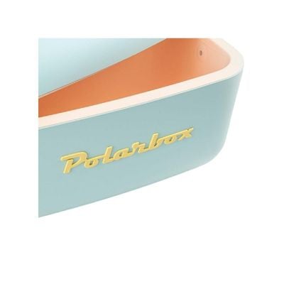 Polarbox Classic Cooler Box with Leather Strap, Sky Blue - Yellow Green Rigid Thermal Insulated Ice for Beach, Picnic Party Convertible Lid Polypropylene Insulation 12L PB-9235