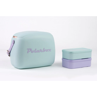 Polarbox 6 Liters Summer Pop Cooler Bag with 2 Containers Celeste - Malva | Lunch Box | thermal cooler box | Ice Box, PB-9351