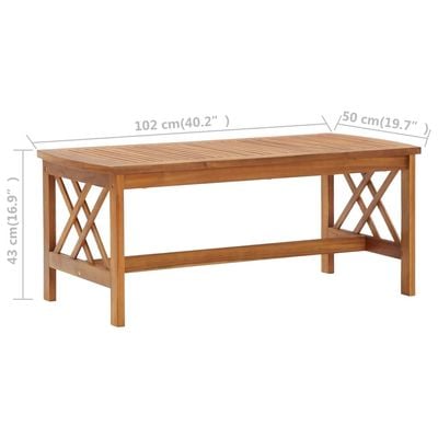 Coffee Table 102x50x43 cm Solid Acacia Wood