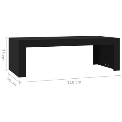 Coffee Table Black 110x50x35 cm Engineered Wood