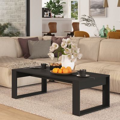 Coffee Table Black 110x50x35 cm Engineered Wood