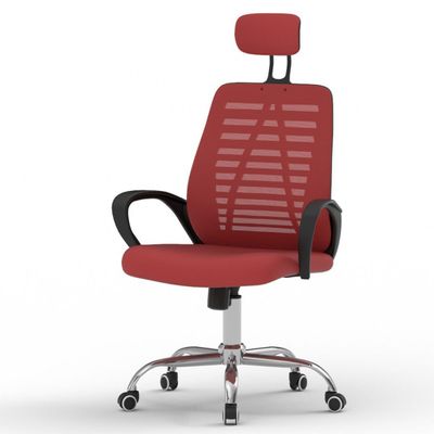 Mahmayi Sleekline 1004 Task Chair Mesh - Swivel Castor Wheel Office Chair With Padded Breathable Seat and Lift Mechanism For Height Adjustment – (Red)