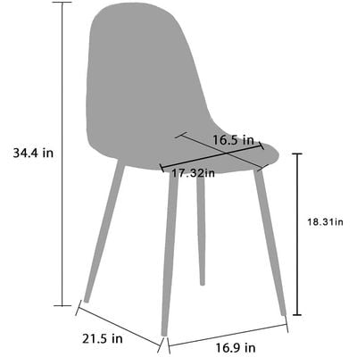 Mahmayi HYDC001 Chair, Washable PU Cushion Seat Back Chairs for Dining, Living Room, Kitchen, (1Pc, Brown)