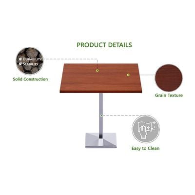 Mahmayi Bar Table Square Base | 20 Seater Cocktail Bistro Table for Pub, Kitchen, Living Room, Dining Room, Kitchen & Home bar_Apple Cherry