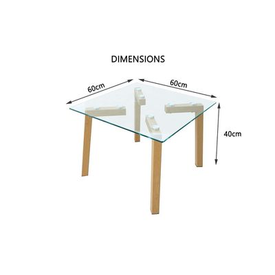 Mahmayi HYCT12-60 Glass Coffee Table - Stylish Centerpiece for Living Rooms, Tempered Glass Top, Modern Home Furniture for Elegant Decor and Functional Display (60cm, Set of 2)