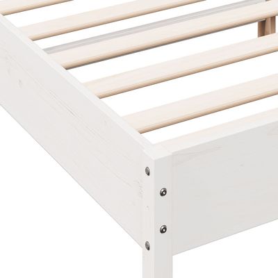 Bed Frame with Headboard White 140x200 cm Solid Wood Pine