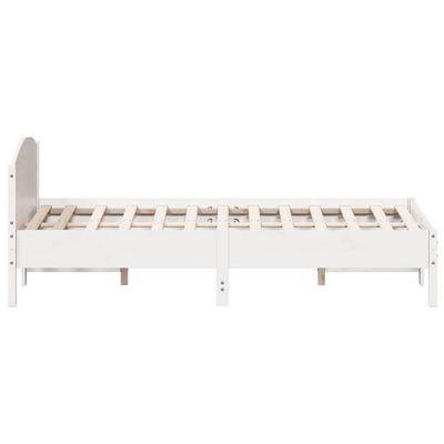 Bed Frame with Headboard White 140x200 cm Solid Wood Pine