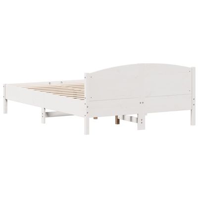 Bed Frame with Headboard White 140x200 cm Solid Wood Pine