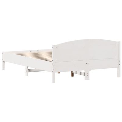 Bed Frame with Headboard White 120x200 cm Solid Wood Pine