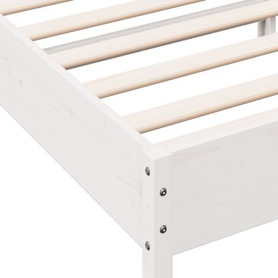 Bed Frame with Headboard White 90x200 cm Solid Wood Pine