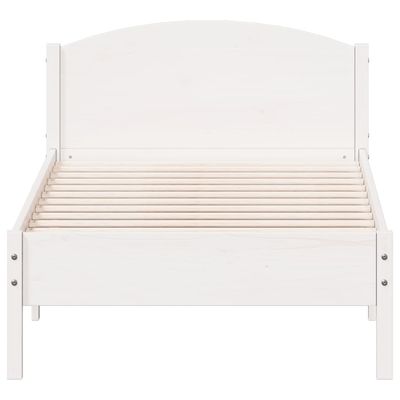 Bed Frame with Headboard White 90x200 cm Solid Wood Pine