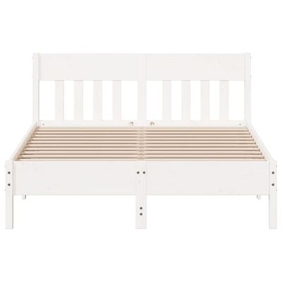 Bed Frame with Headboard White 140x200 cm Solid Wood Pine