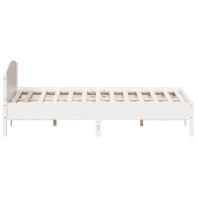 Bed Frame with Headboard White 200x200 cm Solid Wood Pine