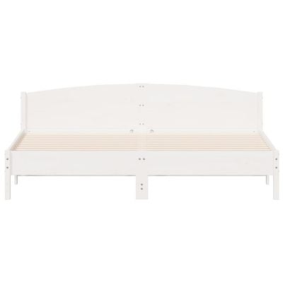 Bed Frame with Headboard White 200x200 cm Solid Wood Pine