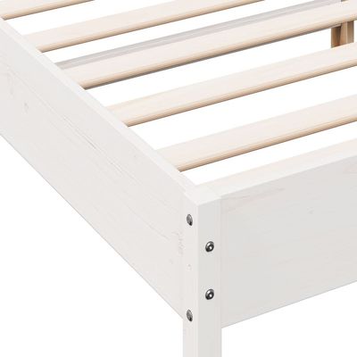 Bed Frame with Headboard White 200x200 cm Solid Wood Pine