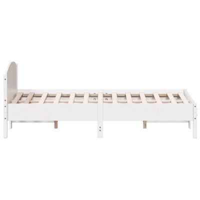 Bed Frame with Headboard White 160x200 cm Solid Wood Pine