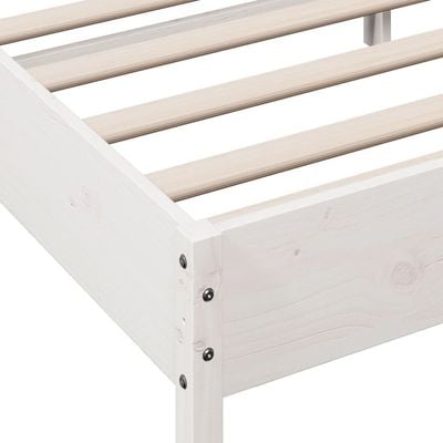 Bed Frame with Headboard White 200x200 cm Solid Wood Pine