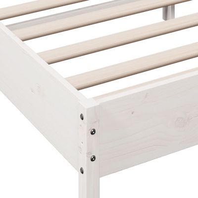 Bed Frame with Headboard White 180x200 cm Super King Solid Wood Pine