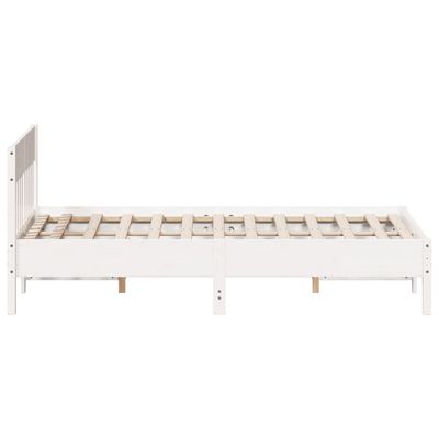 Bed Frame with Headboard White 160x200 cm Solid Wood Pine