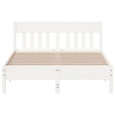 Bed Frame with Headboard White 160x200 cm Solid Wood Pine