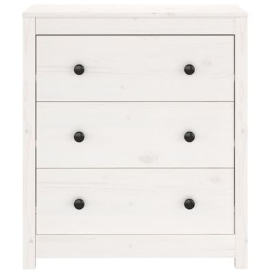 Sideboard White 70x35x80 cm Solid Wood Pine