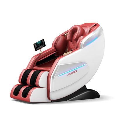 Massage Chair Full Body Massage, Head To Toe Massage Chair with 5 Auto Programms Zero Gravity Back and Waist Heat Full Body Massage Seat Hip Massage Air Bags Bluetooth Speaker- White & Red