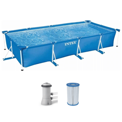  Intex Oasis Steel Frame Rectangular above ground Pool with pump (4.5m x 2.2m x 0.84m)  