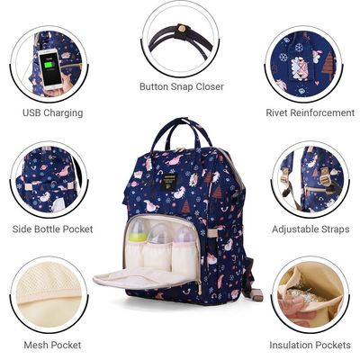 Sunveno Diaper Bag with Changing Mat - Blue Dream Sky