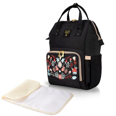 Sunveno Diaper Bag with USB Charging Port and Changing Mat - Black