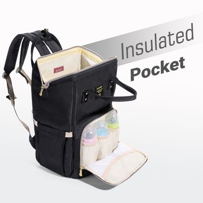 Sunveno Diaper Bag with USB Charging Port and Changing Mat - Black