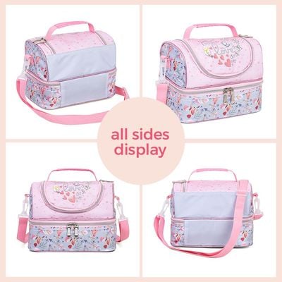 Eazy Kids Dual Compartment Lunch Bag Love - Pink