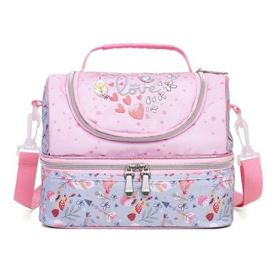 Eazy Kids Dual Compartment Lunch Bag Love - Pink