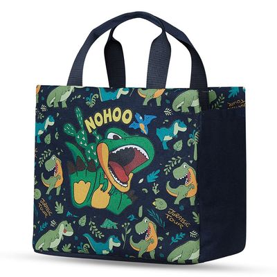 Nohoo Kids 16 Inch School Bag with Handbag Combo Dino - Green