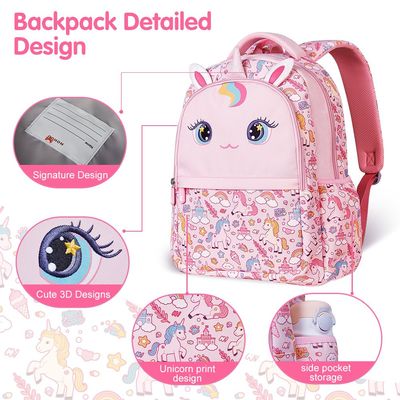 Nohoo Kids 16 Inch School Bag with Handbag Combo Unicorn - Pink