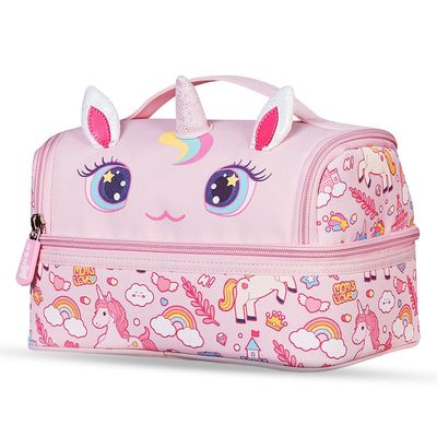 Nohoo Kids 16 Inch School Bag with Lunch Bag Combo Unicorn - Pink