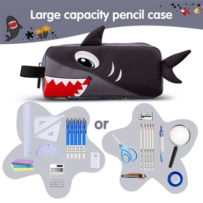 Nohoo Kids 16 Inch School Bag with Pencil Case Combo Shark - Grey