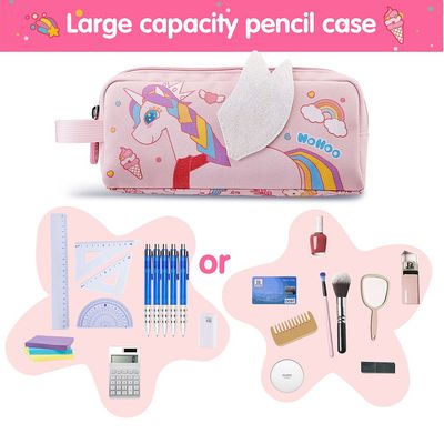 Nohoo Kids 16 Inch School Bag with Pencil Case Combo Unicorn - Pink