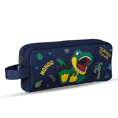 Nohoo Kids 16 Inch School Bag with Lunch Bag and Pencil Case (Set of 3) Dino - Green